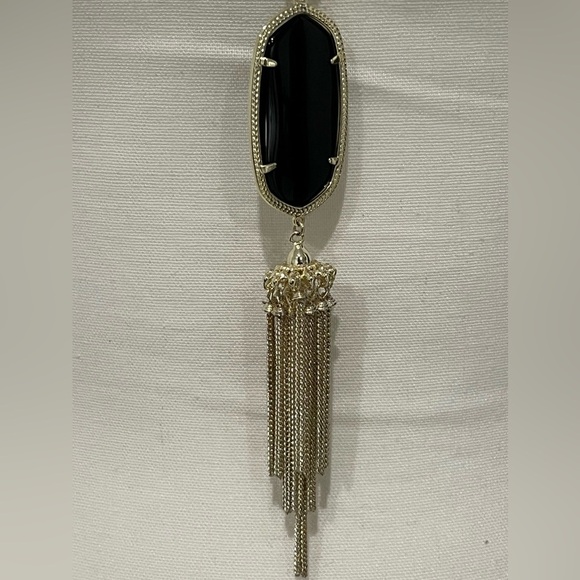 NWT✨KENDRA SCOTT NECKLACE with black pendent🖤 ⭐️GOLD NECKLACE ⭐️ - Picture 5 of 10